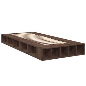 Berkfield Home Durable Bed Frame without Mattress Brown Oak 90x190 cm Single