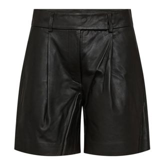 Co'Couture Shorts Plisados de Cuero Phoebecc - Shorts - Mujer - Negro - XS