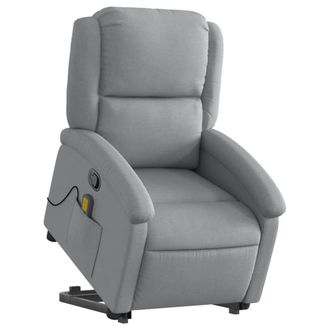 vidaXL Vidaxl - Sill&oacute;n De Masaje Reclinable De Pie De Tela Gris Claro