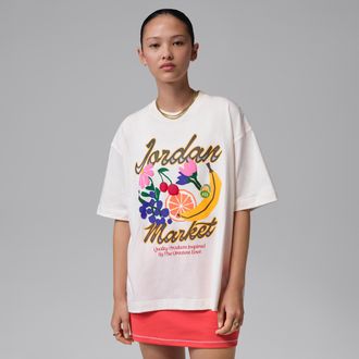 Nike Jordan Womens Jordan Oversized T-Shirt in White | IW0934-133