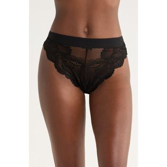 Kilo Brava High Waist Lace Briefs in Black at Nordstrom, Size Medium