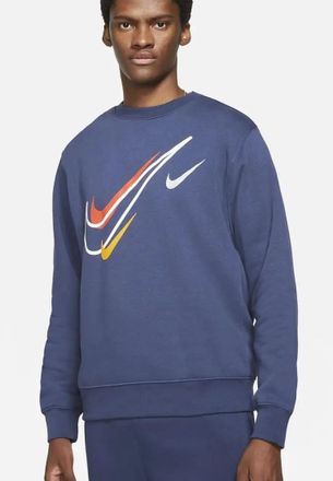 Nike Heren Multi Swoosh Crewneck Sweatshirt in Navy