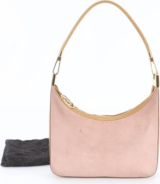 Gucci Brown Pink Leather Handbag Shoulder Bag Tote Bag (Pre-Owned)