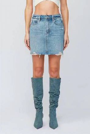 Hidden Jeans Peyton Grinded Denim Mini Skirt In Medium Wash