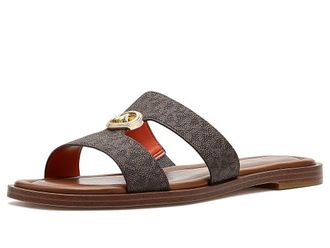 Michael Kors Erin Flat Sandals Womens Sandals Brown : 6.5 M, Synthetic