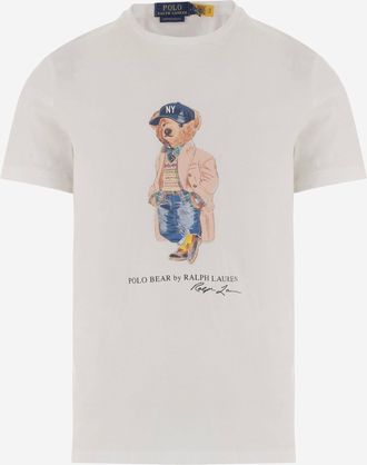 Polo Ralph Lauren T-shirt Polo Ralph Lauren in cotone con stampa Polo Bear
