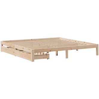 vidaXL Estructura De Cama Con Cajones Madera Maciza De Pino 180x200 Cm Vidaxl