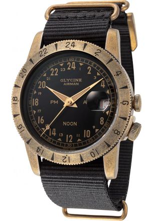 Glycine GL0379 Mens Airman Vintage Noon Watch - Brown