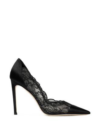 Jimmy Choo London Black Brigitte lace pumps