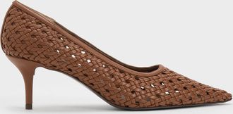 Charles & Keith Woven Pointed Stiletto Pumps