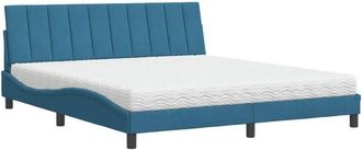 vidaXL Vidaxl - Cama Con Colch&oacute;n Terciopelo Azul 180x200 Cm