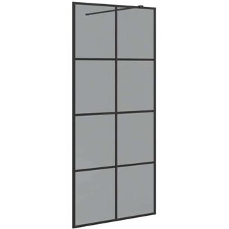 vidaXL Pared De Ducha Walk-in Negro 90 X 195 Cm Vidrio Templado Vidaxl
