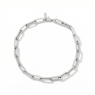Pompeii3 Yasmine 6mm Paperclip Anklet Silver Plated 10 Length