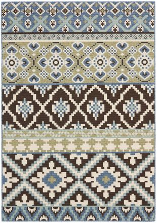 Safavieh Alfombra atrevido y brillante de poli&eacute;ster marr&oacute;n/azul, 122 x 170 cm