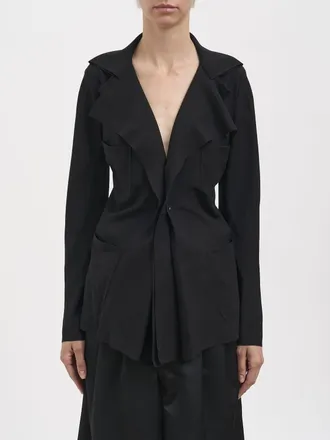 Junya Watanabe Blazer monopetto in cr&ecirc;pe con applicazione di rouches