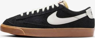 Nike Womens Blazer Low 77 Vintage Sneakers In Black/gum Medium Brown/black/sail
