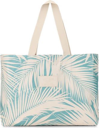 Aloha Collection Areca Holo Holo Reversible Water Resistant Tyvek Tote in Tide/Sandstone at Nordstrom