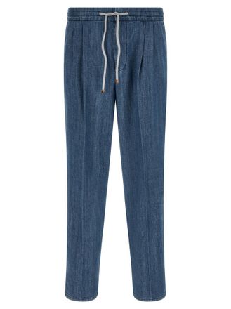 Brunello Cucinelli Blue Relaxed Drawstring Pants