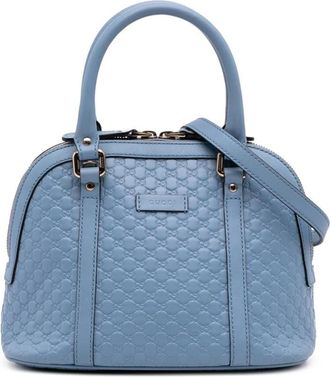 Gucci Pre-owned Handbags, female, Blue, Size: ONE SIZE Pre-owned Dome Satchel Bag