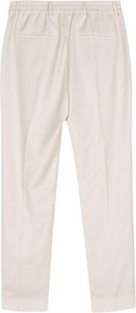 Eleventy Womens Lurex Chambray Slim Trousers White Aw24 W