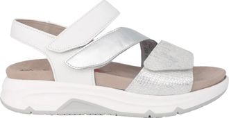 Gabor Rollingsoft Sensitive Platte Sandalen - Dames - Sandalen - Wit - 38 1/2 EU - Leer - Schoenen