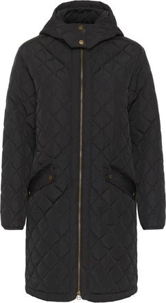 Cream Gewatteerde jas met capuchon in Pitch Black - Dames - Parka Jassen - Zwart - 2XL - Jassen