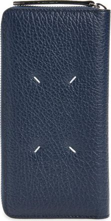 Maison Margiela Leather Continental Wallet in Navy/grey at Nordstrom