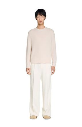 Sandro Crew-neck sweater in seed stitch in Ecru at Nordstrom, Size Xx-Large