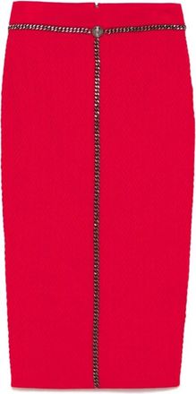 Elisabetta Franchi Rode Rok Aw 24 Damesmode - Dames - Kokerrokken - Rood - L - Polyester - Rokken