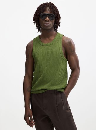 Le 31 Mens Openwork knit Tank Top Comfort fit