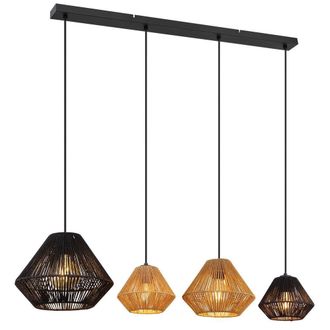 Netlighting Houdini Bar Pendant Ceiling Light Matt Black 4x E27
