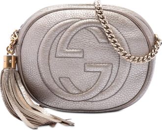 Gucci Pre-owned Gucci Mini Metallic Pebbled Calfskin Soho Chain Crossbody Ladies TDQOW7I3RVZUYFRD