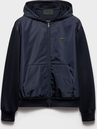 Prada Technical cotton and Re-Nylon hoodie