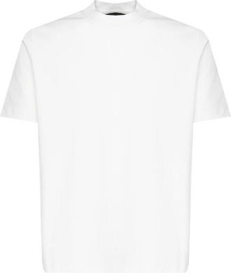 Giuliano Galiano Witte Katoenen T-shirt Ronde Kraag Halve Mouwen - Heren - T-shirts - Wit - L - Katoen - Tops