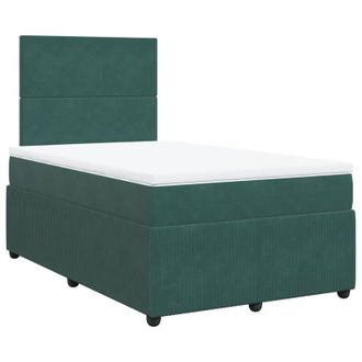 vidaXL Cama Box Spring Con Colch&oacute;n Terciopelo Verde Oscuro 120x190 Cm Vidaxl