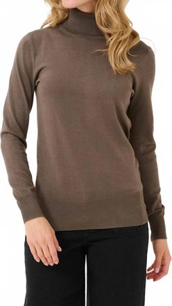 Kaffe Kaastrid Long Sleeve Roll Neck Pullover In Brown