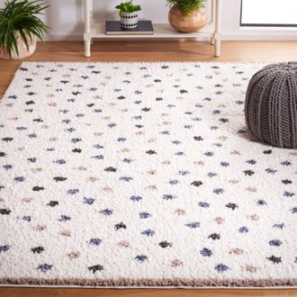 Safavieh Calico Shag Area Rug, Ivory / Taupe Flokati Style Non-Shedding
