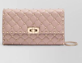 Valentino Garavani rockstud spike nappa leather quilted clutch bag