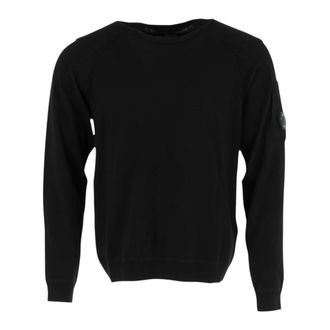 C.P. Company C.p. Company, Truien & Vesten, Heren, Zwart, S, Zwarte Gebreide Truien met Ronde Hals