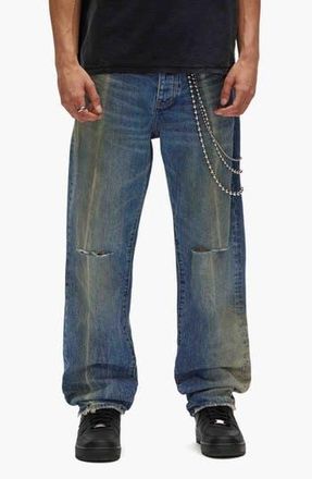 Purple Gaia Blowout Distressed Jeans in Mid Indigo at Nordstrom Rack, Size 28