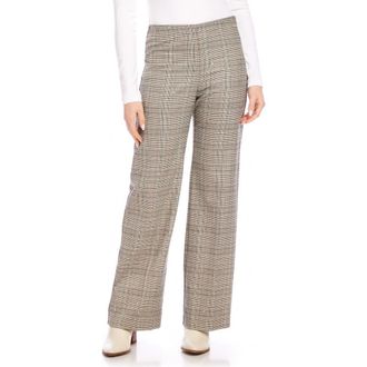 Karen Kane Sequin Plaid Straight Leg Pants at Nordstrom, Size Large