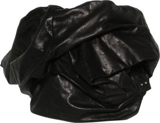 Rick Owens Black Draped Bustier Leather Top