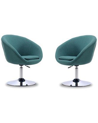 Manhattan Comfort Set Of 2 Hopper Swivel Adjustable Height Chairs