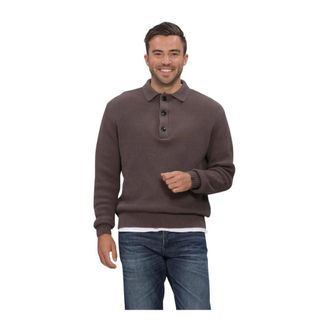 Butcher of Blue Galway Polo LS - Heren - Tops - Bruin - Maat: M