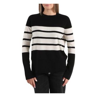 Kaos Kaos, Truien & Vesten, Dames, Zwart, L, Maglia ampia a righe con girocollo e maniche raglan