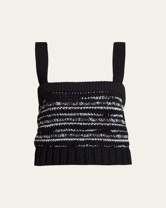 sacai Melange Knit Crop Tank Top