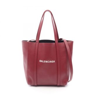Balenciaga Bordeaux Leather Handbag Tote Bag (Pre-Owned)