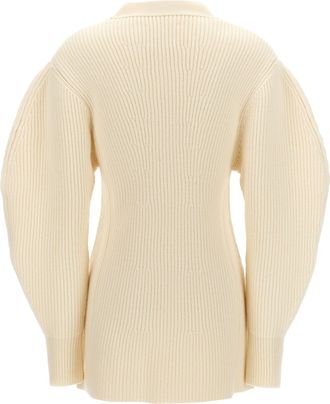 Jil Sander Ribbed Wool Cardigan - Cream