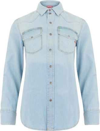 Diesel Denim Shirts, female, Blue, Size: XS Light Denim Shirt