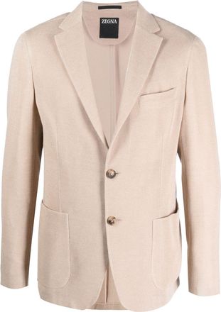 Ermenegildo Zegna single-breasted cotton jacket - men - Cotton/Viscose - 58 - Neutrals
